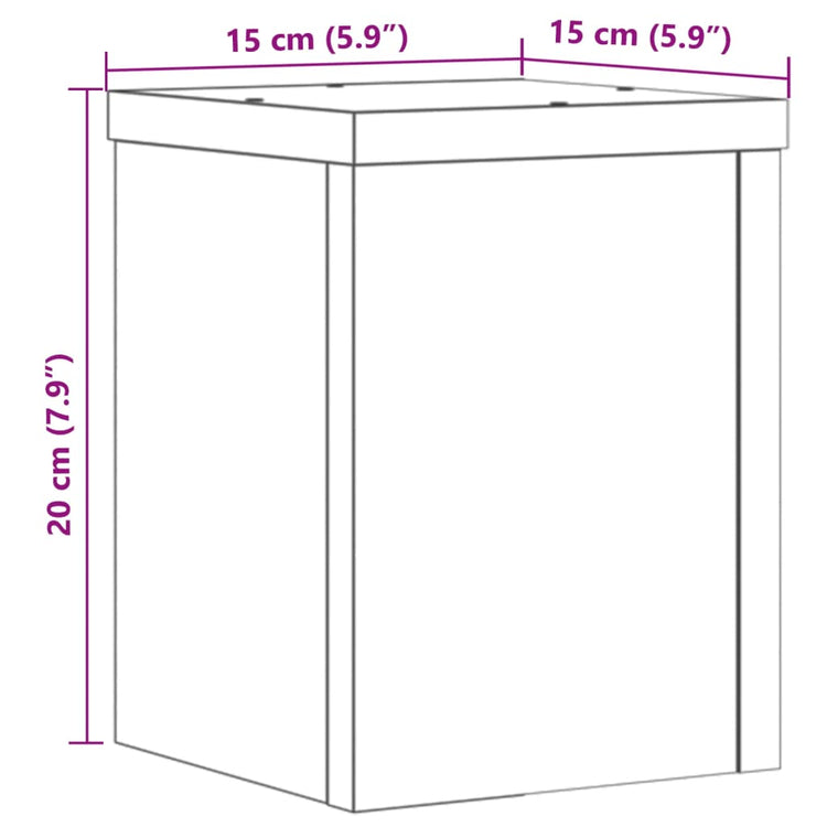 Supporti per Piante 2 pz Bianchi 15x15x20 cm Legno Multistrato 852888