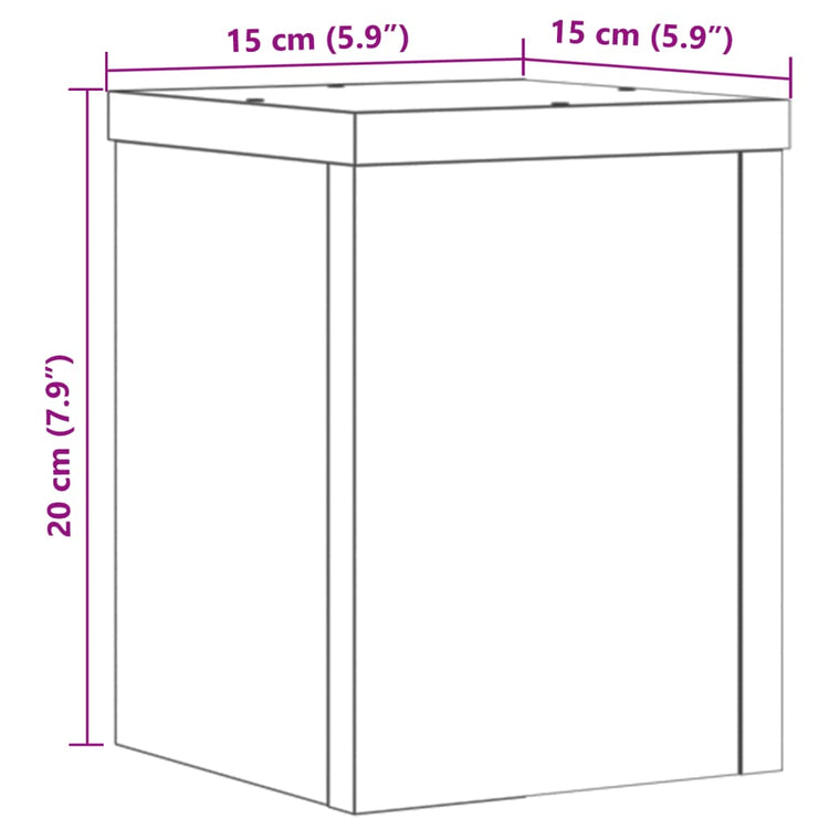 Supporti per Piante 2 pz Rovere 15x15x20 cm in Multistrato 852890