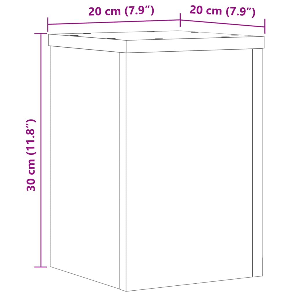 Supporti per Piante 2 pz Bianchi 20x20x30 cm Legno Multistrato 852897