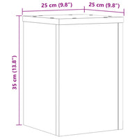 Supporti per Piante 2 pz Bianchi 25x25x35 cm Legno Multistrato 852906