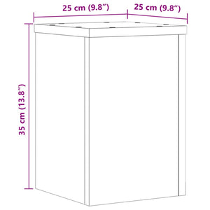 Supporti per Piante 2 pz Rovere 25x25x35 cm in Multistrato 852908