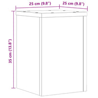 Supporti per Piante 2 pz Grigio 25x25x35 cm in Multistrato 852911