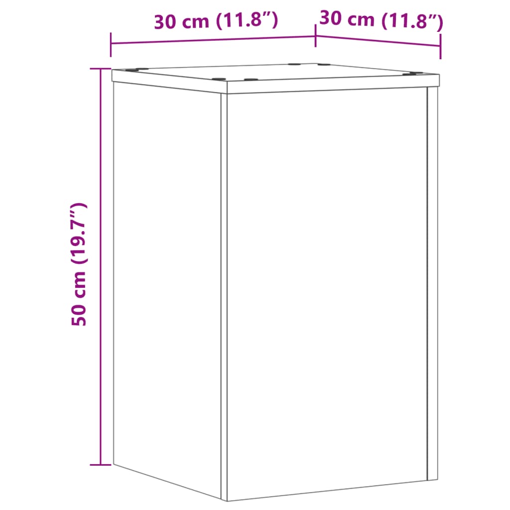 Supporti per Piante 2 pz Bianchi 30x30x50cm Legno Multistrato 852915