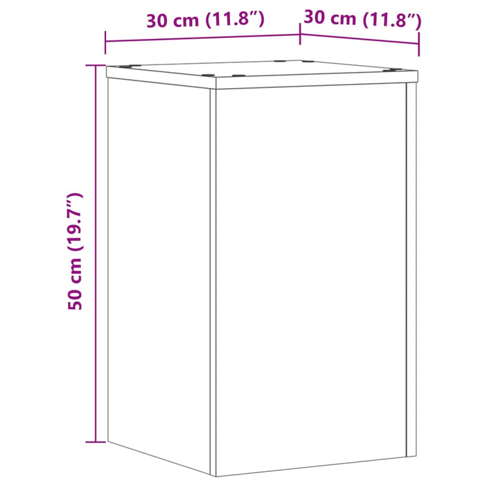 Supporti per Piante 2 pz Bianchi 30x30x50cm Legno Multistrato 852915