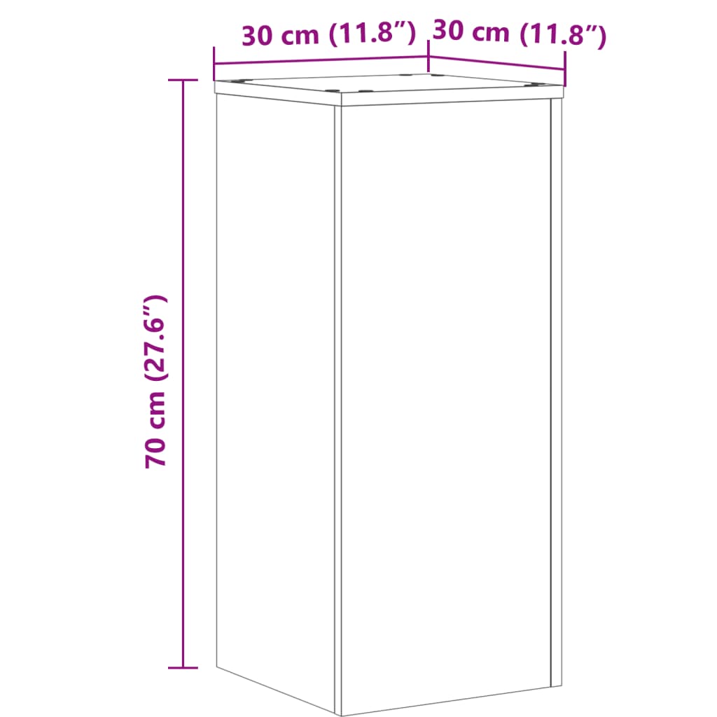 Supporti per Piante 2 pz Bianchi 30x30x70 cm Legno Multistrato 852924