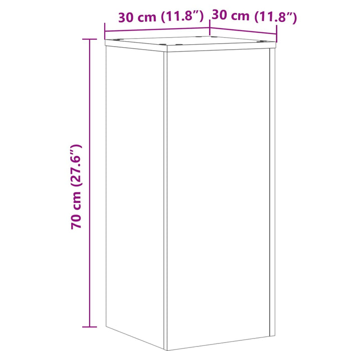 Supporti per Piante 2 pz Bianchi 30x30x70 cm Legno Multistrato 852924