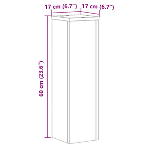 Supporti per Piante 2 pz Neri 17x17x60 cm Legno Multistrato 852934