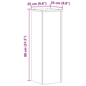 Supporti per Piante 2 pz Rovere 25x25x80 cm Legno Multistrato 852946