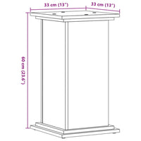 Supporto per Piante Bianco 33x33x60 cm in Truciolato 852960