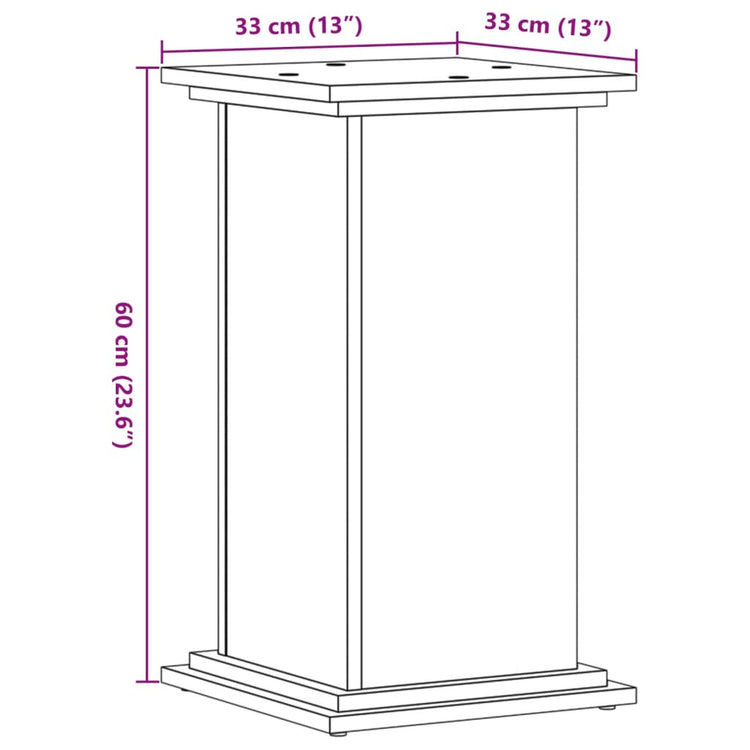 Supporto per Piante Bianco 33x33x60 cm in Truciolato 852960