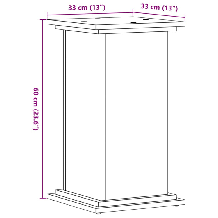 Supporto per Piante Grigio 33x33x60 cm in Legno Multistrato 852963