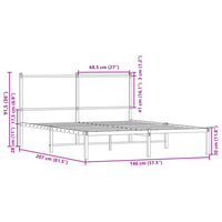 Giroletto senza Materaso in Metallo Rovere Fumo 140x200 cm 4007668