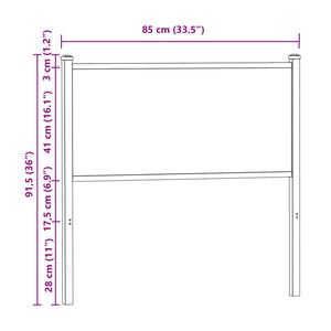 Testiera Rovere Fumo 80 cm in Legno Multistrato e Acciaio 4007694