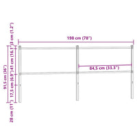 Testiera Rovere Fumo 190 cm in Legno Multistrato e Acciaio 4007704