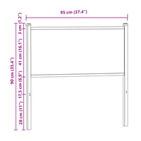 Testiera Sonoma 90 cm in Legno Multistrato e Acciaio 4007744