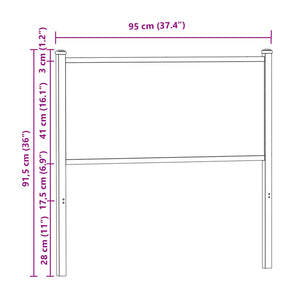 Testiera Sonoma 90 cm in Legno Multistrato e Acciaio 4007744