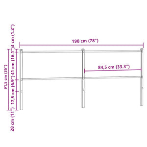 Testiera Rovere Marrone 190 cm in Legno Multistrato e Acciaio 4007802