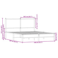 Giroletto con Testiera in Metallo Rovere Sonoma 140x200 cm 4007869