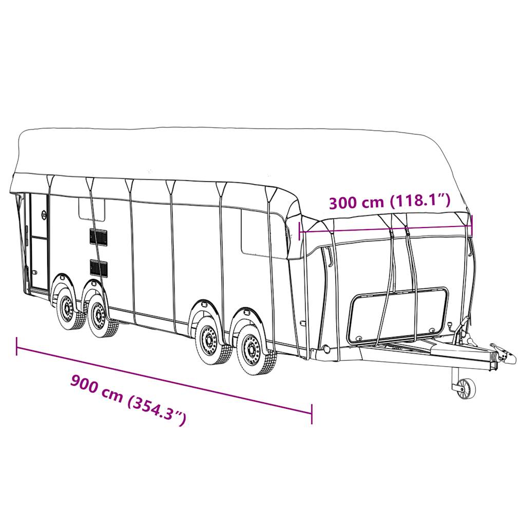 Telo per Roulotte Grigio 900x300 cm in Tessuto Non Tessuto 4015874