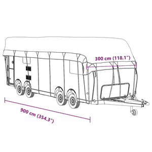 Telo per Roulotte Grigio 900x300 cm in Tessuto Non Tessuto 4015874