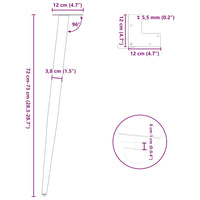 Gambe Tavolino Caffè Forma Conica 4pz Antracite 72-73cm Acciaio 4012518