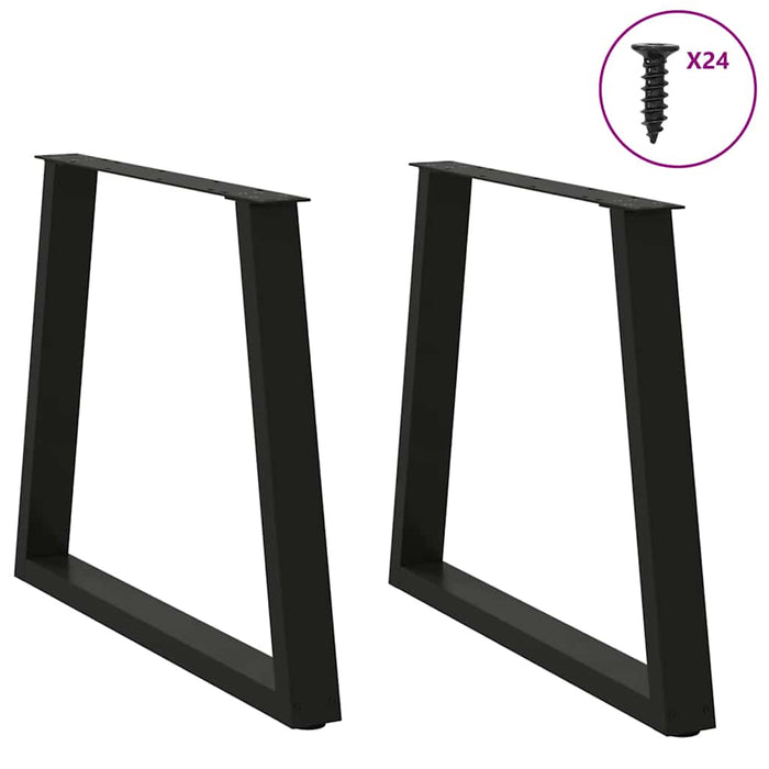 Gambe per Tavolo da Pranzo a V 2 pz Nero 80x(72-73,3)cm Acciaio 4012572