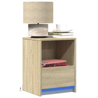 Comodini con Luci LED 2pz Rovere Sonoma in Legno Multistrato 852024