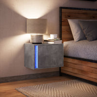 Comodino a Parete con Luci LED Grigio Cemento 852095