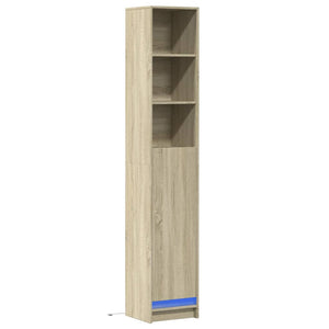 Credenza con LED Rovere Sonoma 36x32,5x200 cm Legno Multistrato 852126