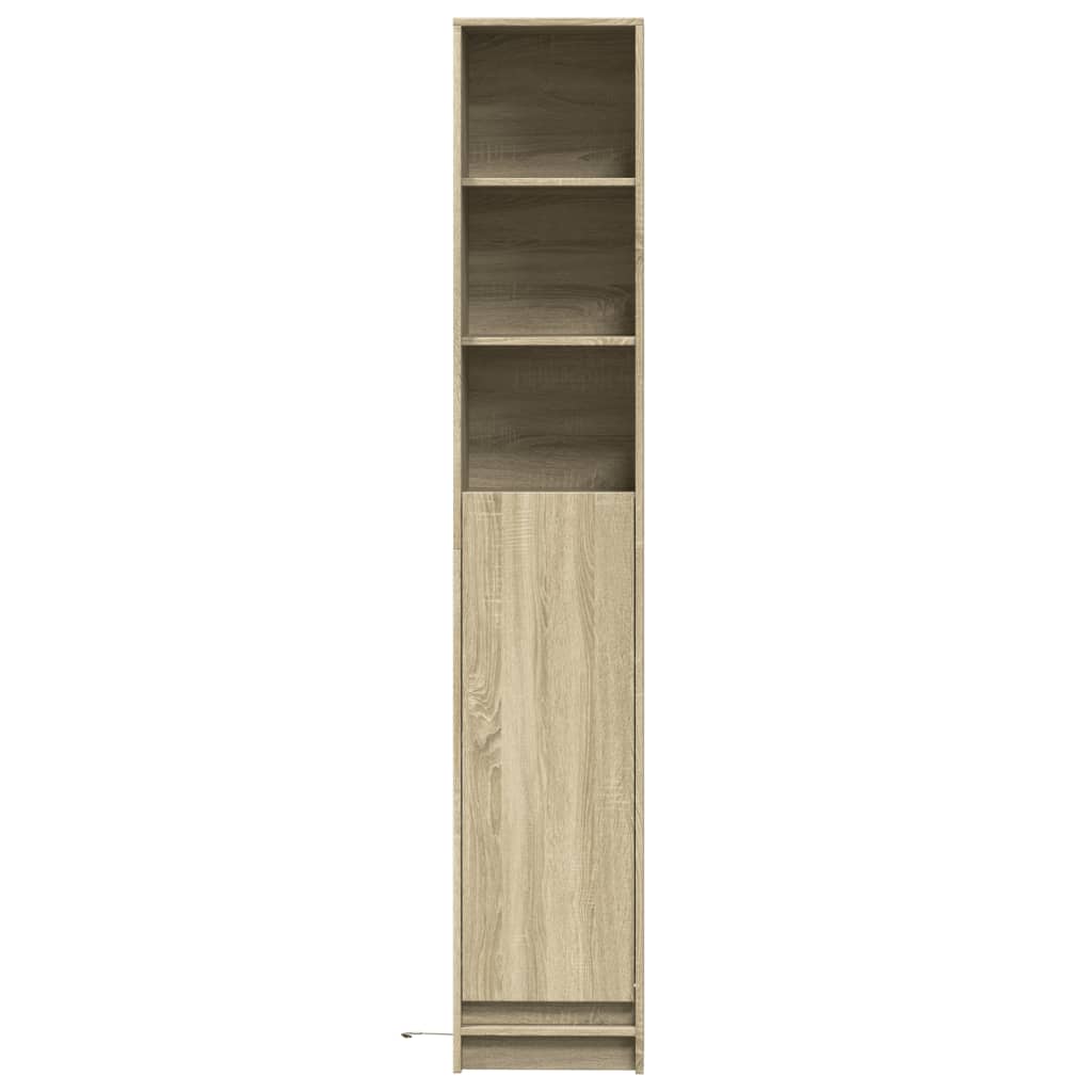 Credenza con LED Rovere Sonoma 36x32,5x200 cm Legno Multistrato 852126