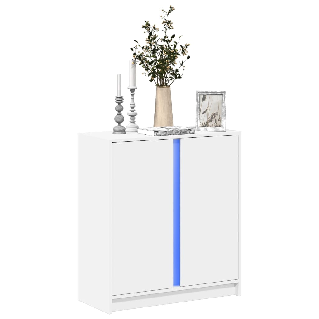 Credenza con LED Bianca 77x34x85 cm in Legno Multistrato 852131