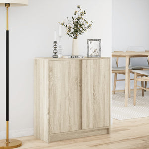 Credenza con LED Rovere Sonoma 77x34x85 cm in Legno Multistrato 852133