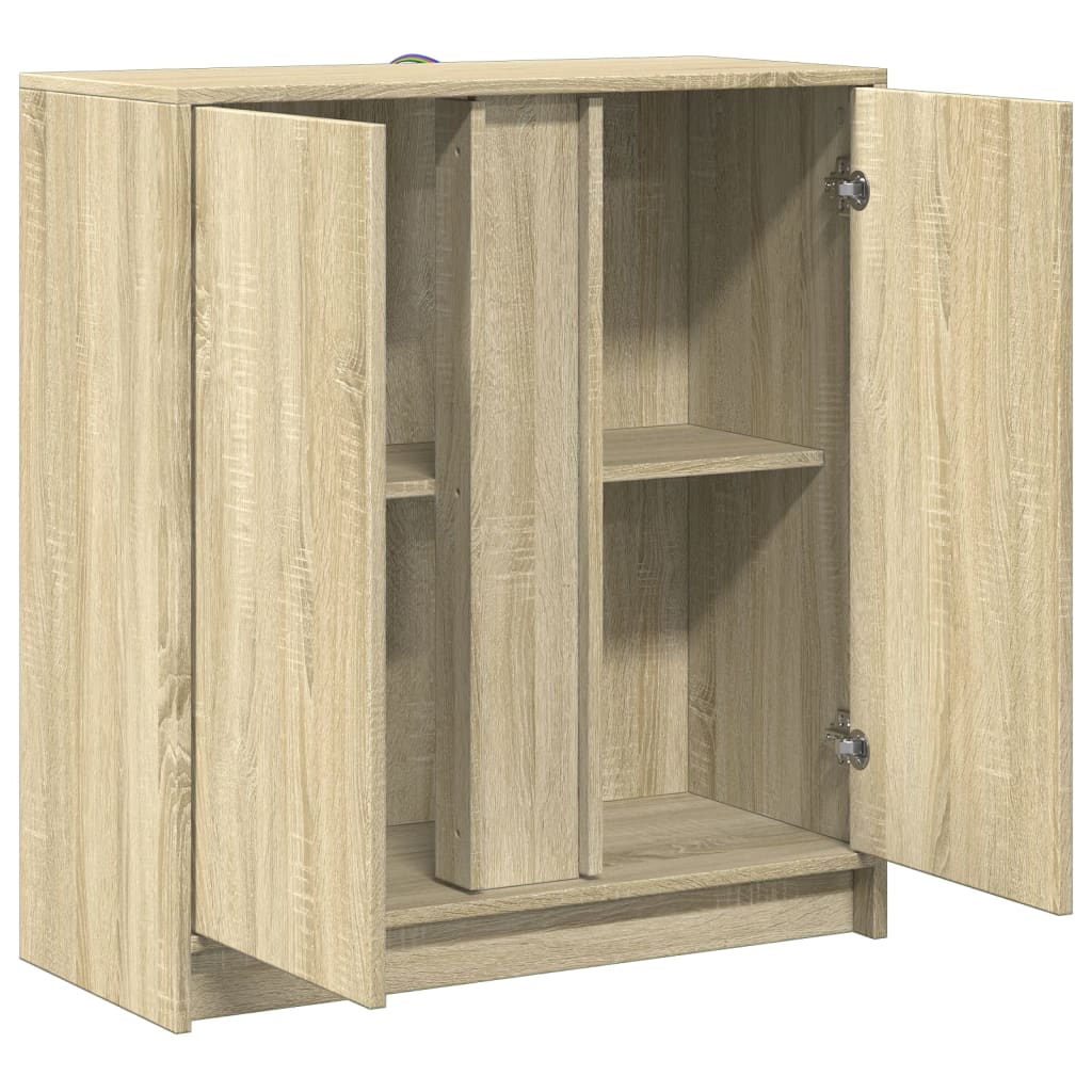 Credenza con LED Rovere Sonoma 77x34x85 cm in Legno Multistrato 852133