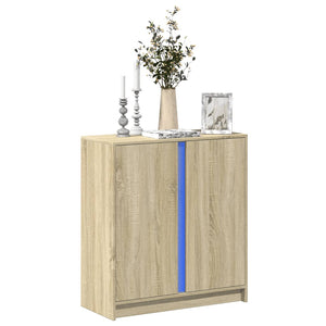 Credenza con LED Rovere Sonoma 77x34x85 cm in Legno Multistrato 852133