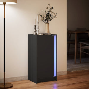 Credenza con LED Nera 42,5x34x85 cm in Legno Multistrato 852139