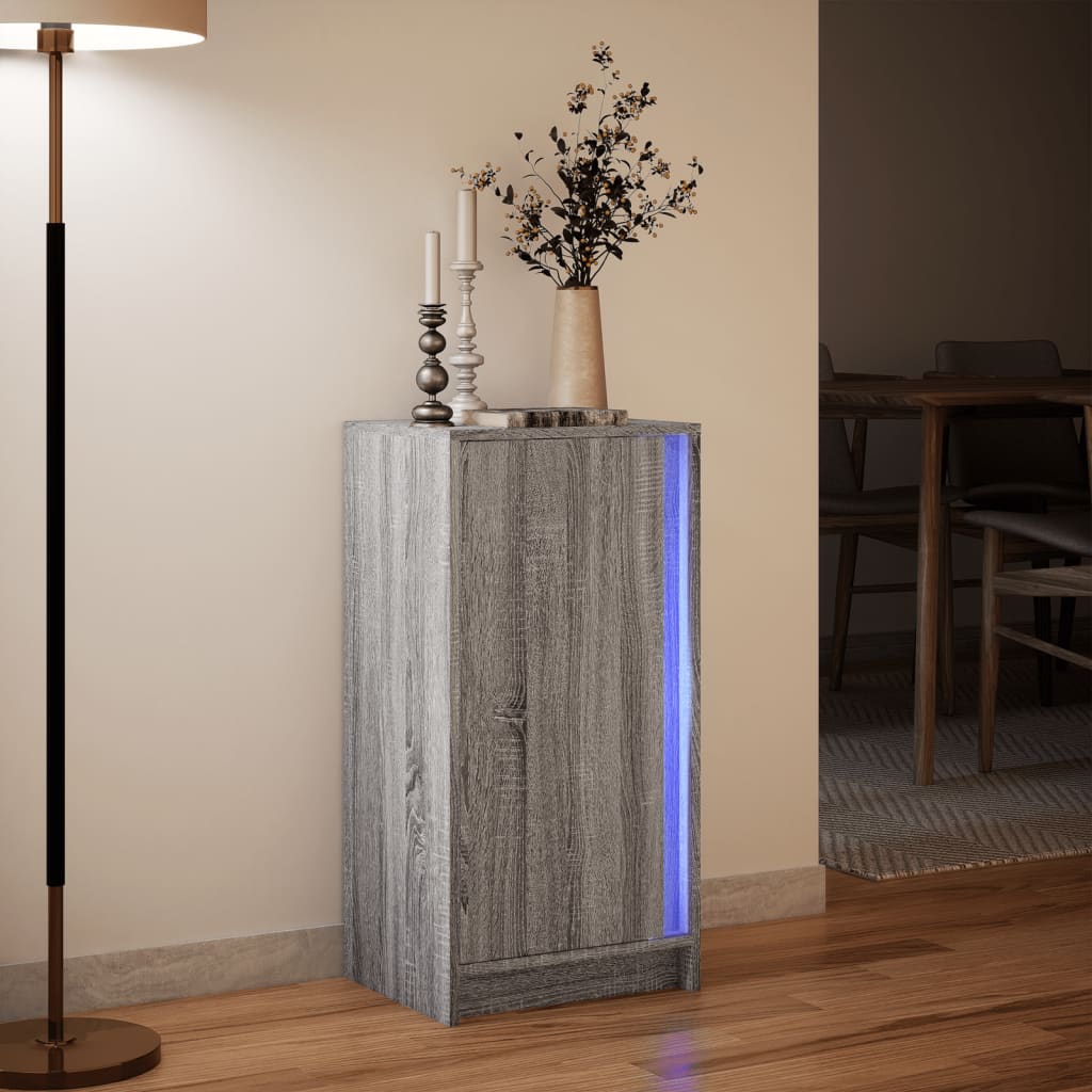 Credenza con LED Grigio Sonoma 42,5x34x85 cm Legno Multistrato 852143