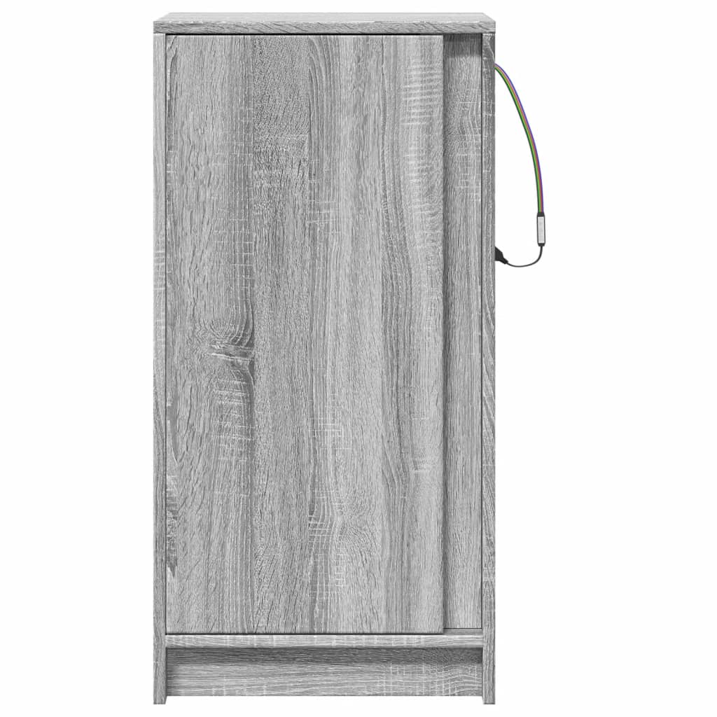 Credenza con LED Grigio Sonoma 42,5x34x85 cm Legno Multistrato 852143