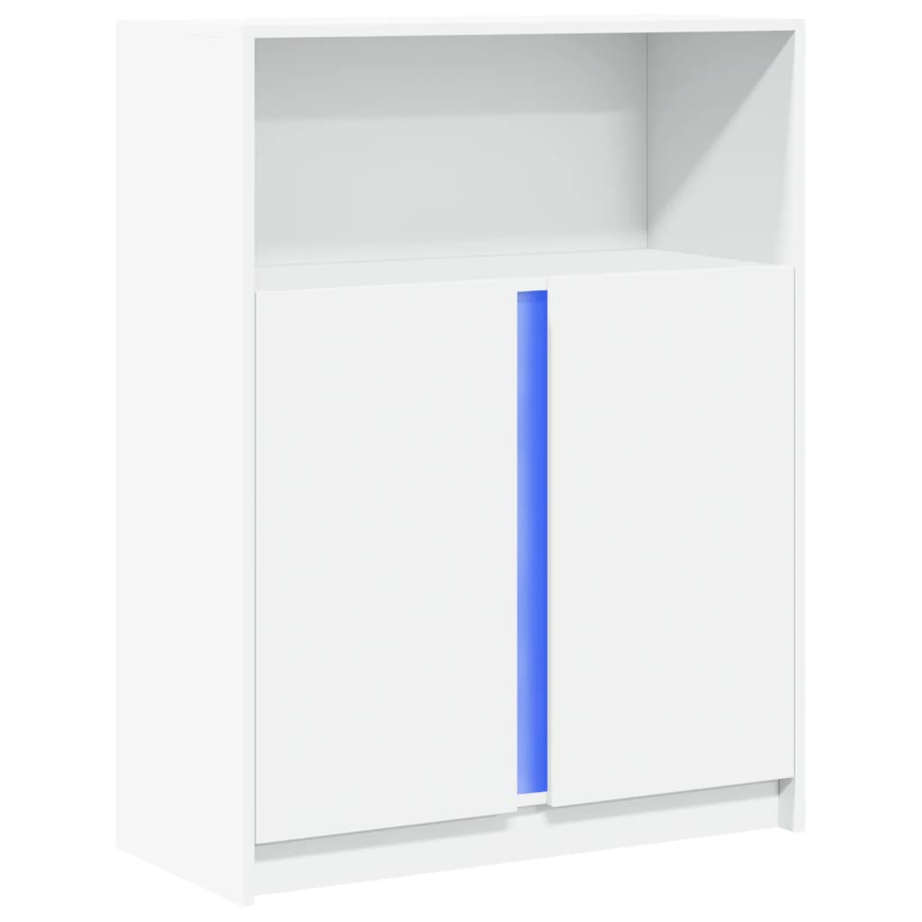 Credenza con LED Bianca 77x34x100 cm in Legno Multistrato 852145