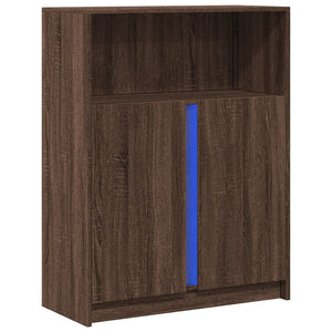 Credenza con LED Rovere Marrone 77x34x100 cm Legno Multistrato 852151