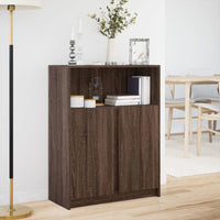 Credenza con LED Rovere Marrone 77x34x100 cm Legno Multistrato 852151