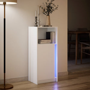 Credenza con LED Bianca 42,5x34x100 cm in Legno Multistrato 852152