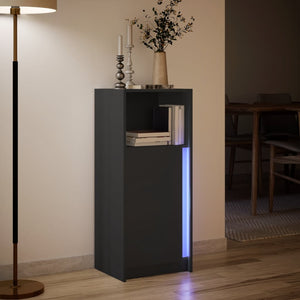 Credenza con LED Nera 42,5x34x100 cm in Legno Multistrato 852153