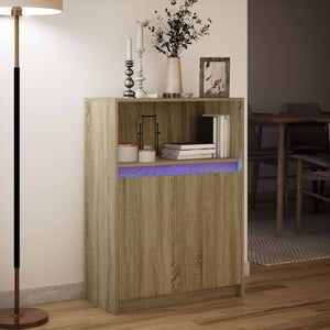 Credenza con LED Rovere Sonoma 72x34x100cm in Legno Multistrato 852161