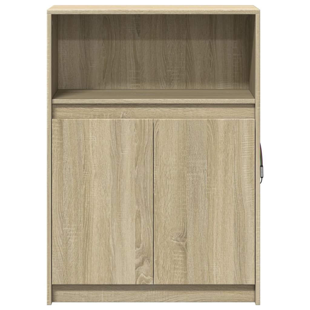 Credenza con LED Rovere Sonoma 72x34x100cm in Legno Multistrato 852161