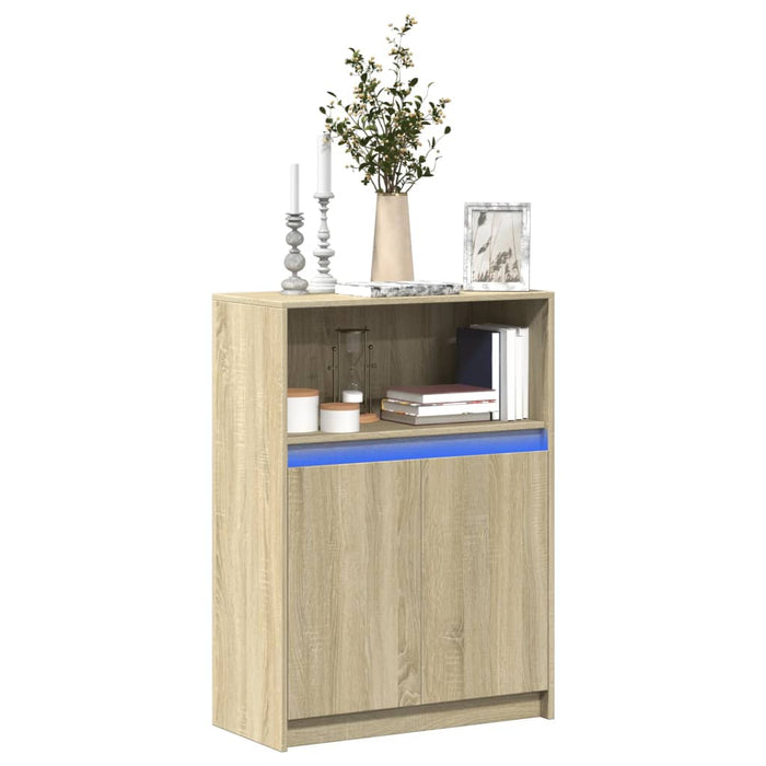 Credenza con LED Rovere Sonoma 72x34x100cm in Legno Multistrato 852161