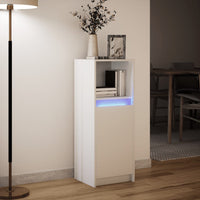 Credenza con LED Bianca 38x34x100 cm in Legno Multistrato 852166