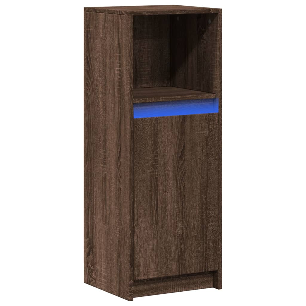 Credenza con LED Rovere Marrone 38x34x100 cm Legno Multistrato 852172