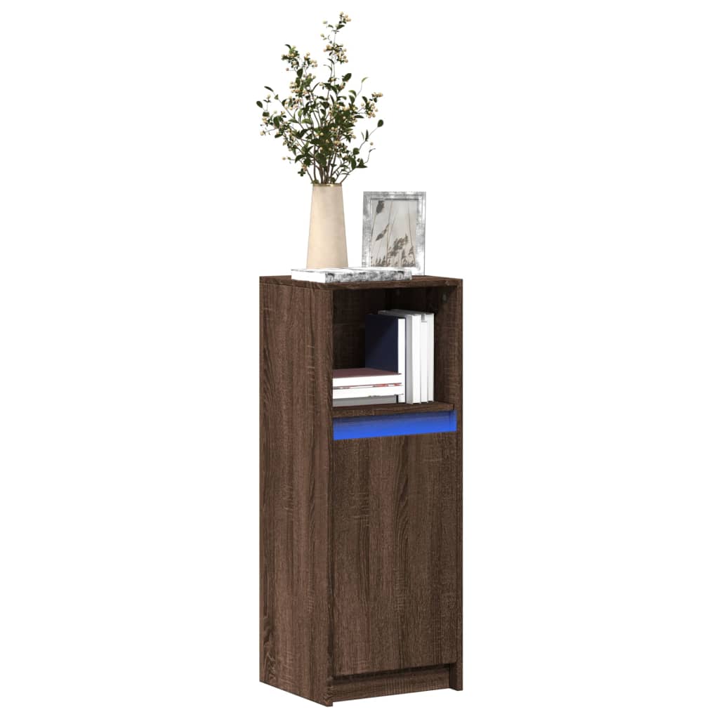 Credenza con LED Rovere Marrone 38x34x100 cm Legno Multistrato 852172