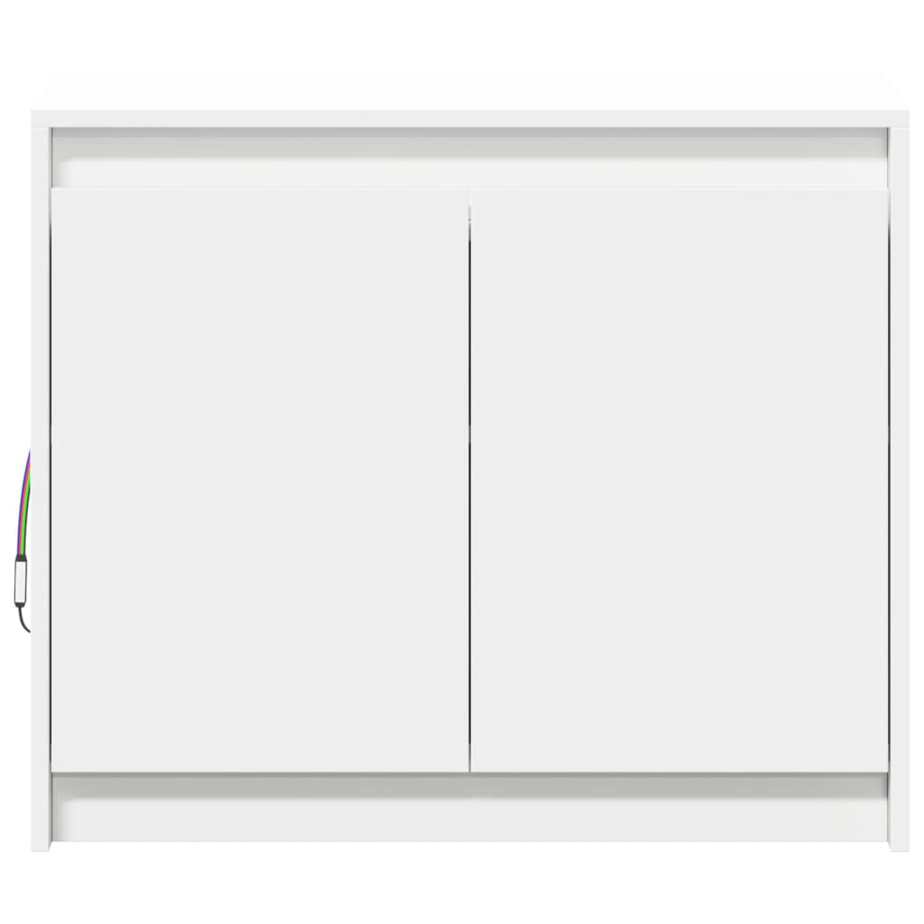 Credenza con LED Bianca 72x34x61 cm in Legno Multistrato 852173