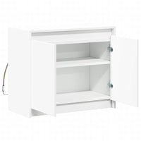 Credenza con LED Bianca 72x34x61 cm in Legno Multistrato 852173